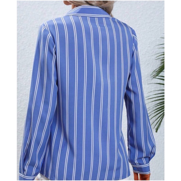 Classic Striped Button down Boyfriend Shirt - Picture 6 of 9